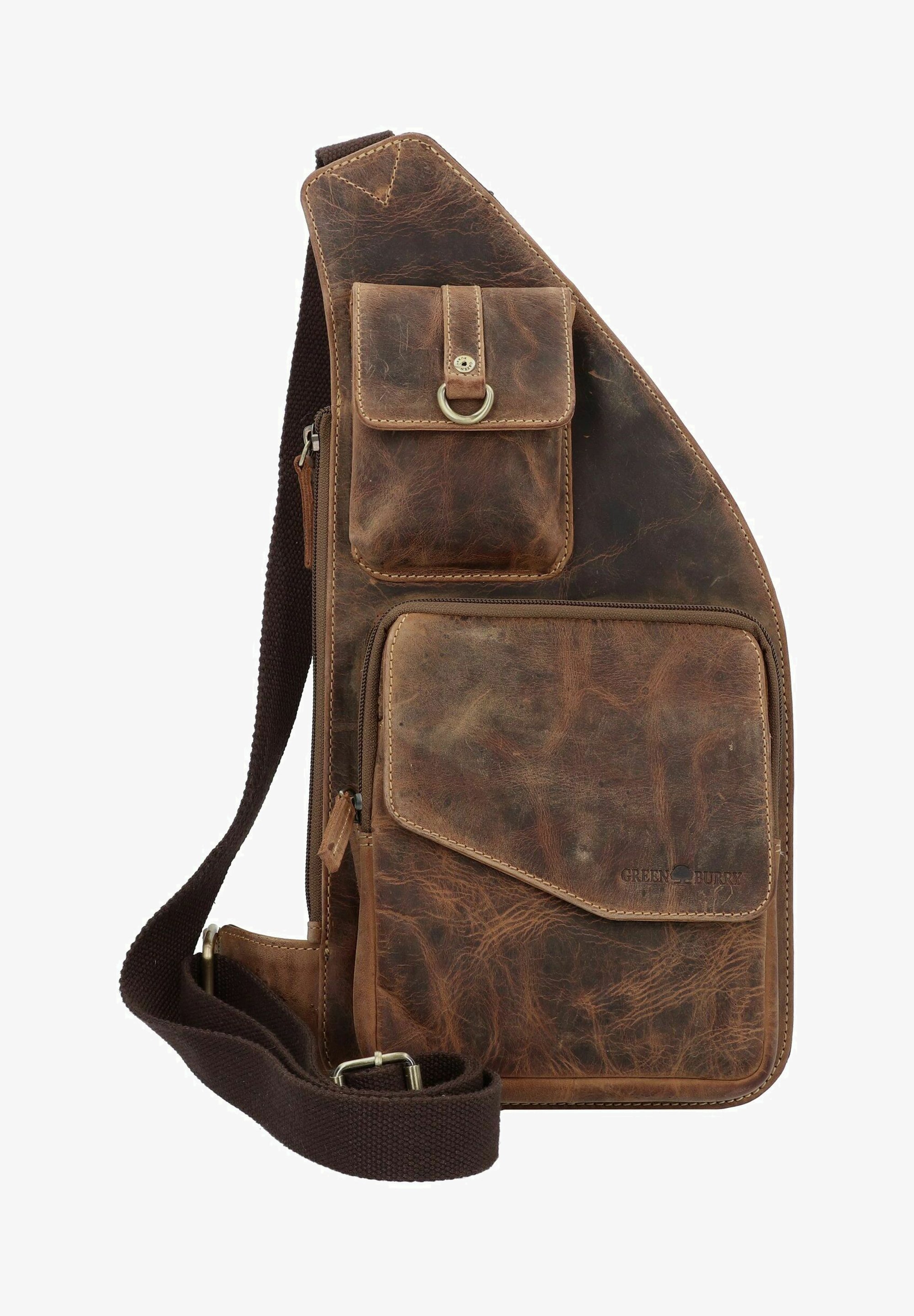 Schouder Greenburry Vintage Café Racer Schoudertas Leer 23 Cm - Jongens - Braun Tas Met Meerdere Vakken Schouder Greenburry Vintage Café Racer Schoudertas Leer 23 Cm - Jongens - Braun Tas Met Meerdere Vakken