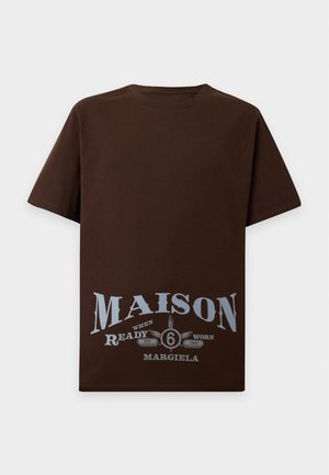 MM6 Maison Margiela, Nyomott mintás póló - brown
