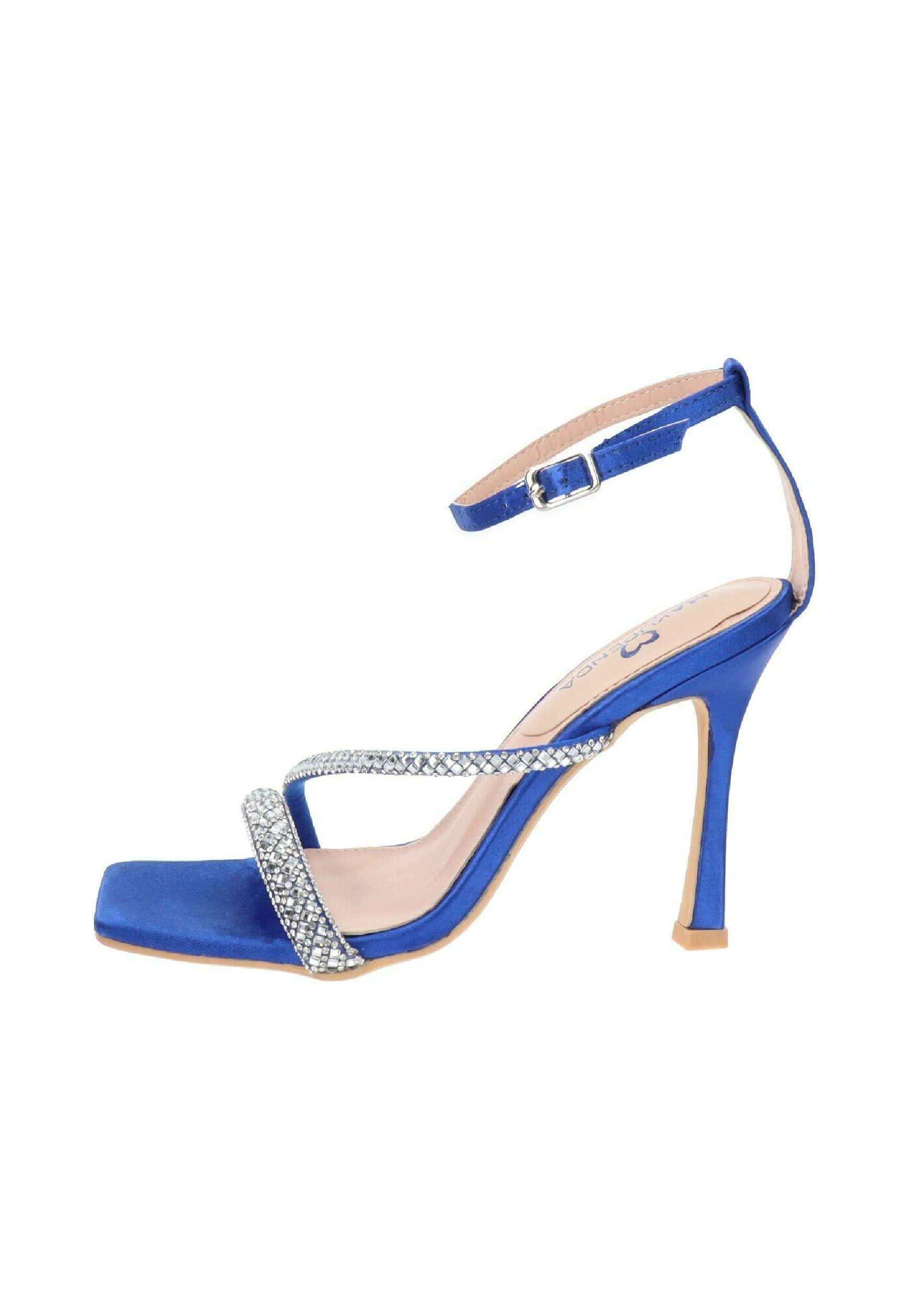 sandali blu con tacco