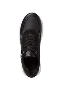 Must have musta kutse, mis sisaldab sujuvat ja tekstureeritud nahka, lace-up disaini, külglukku ja valge kummist välistalla.