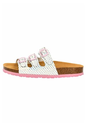 LICO Pantolette flach - weiss/silber
