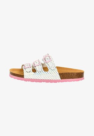 LICO Pantolette flach - weiss/silber