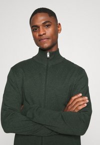 Selected Homme SLHBERG FULL ZIP - Casaco de malha - darkest spruce
