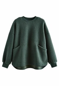 RELAXED FIT BACK LONGLINE CREW NECK - Fleecetröja - teal blue city graphic