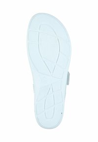 White rubber sandal sole with textured grip pattern, featuring a flat base and a slight curve at the toe area for comfort.