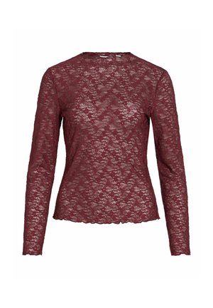 VILA, LONG SLEEVED TOP VIFAY HIGH NECK - Blouse - port royale