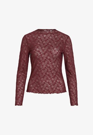 VILA, LONG SLEEVED TOP VIFAY HIGH NECK - Blouse - port royale