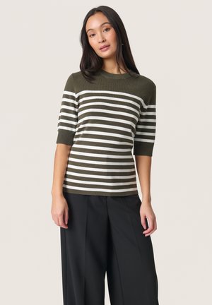 SPINA STRIPED TEE - Blouse - grape leaf w white stripe