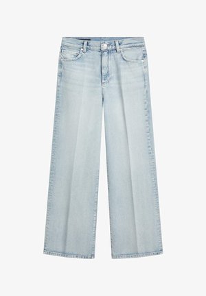 Massimo Dutti HIGH-WAIST PALAZZO - Široké džíny - light blue
