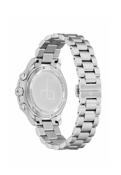 Roostevabast terasest kell, millel on harjatud pind, ümmargune korpus ja ketas olev käevõru. Suletud kinnitusega, nähtav kroon ja graveeritud detailid taga.