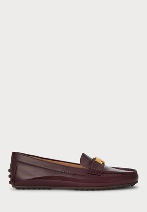 BARNSBURY CRINKLE PATENT LEATHER DRIVER - Instappers - dark garnet