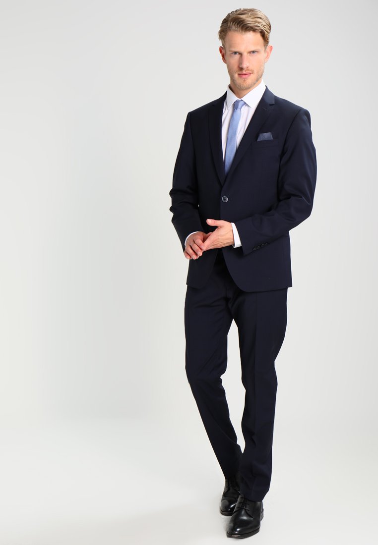 Bugatti FLEXCITY STRETCH SLIM FIT Dress marinemørkeblå Bugatti FLEXCITY-STRETCH SLIM FIT - Dress - grau