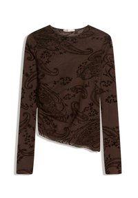 ASYMMETRIC LONG SLEEVE - Blúz - dark brown