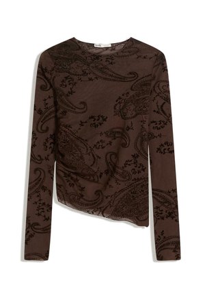 ASYMMETRIC LONG SLEEVE - Blouse - dark brown