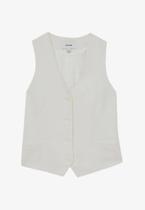 Reiss REGULAR FIT - DEVON BLEND BUTTON THROUGH - Chaleco - white