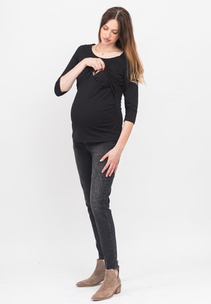 Cool Mama MATERNITY & NURSING 2 IN 1 BASIC - Long sleeved top - black