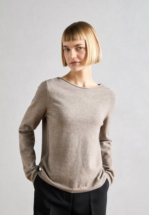Marc O'Polo LONGSLEEVE ROUND NECK - Strickpullover - shaded brown melange