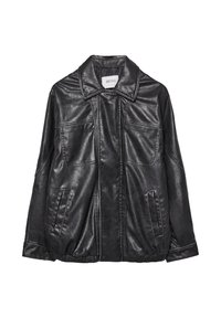 EFFECT PUFFER - Bunda z umělé kůže - black