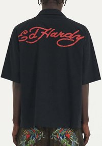 Ed Hardy OFFSET DRAGON CAMP SHORT SLEEVE - Camisa - black