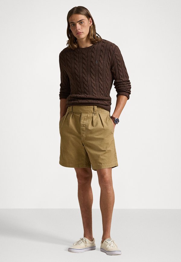 CABLE KNIT COTTON JUMPER - Jumper - dark roast melange2