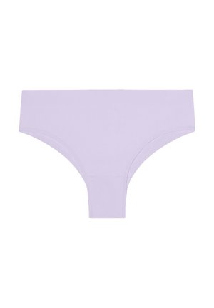 Bikini a vita media in raso lilla, con una struttura a costine, texture morbida e design senza cuciture per il massimo del comfort. Senza motivi né componenti visibili.