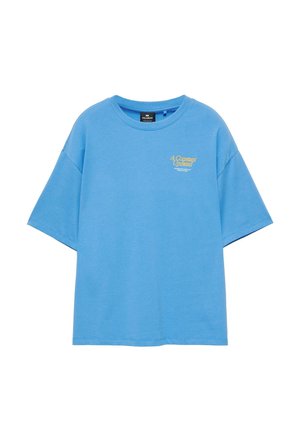 PULL&BEAR, EMBROIDERED GRAPHIC - T-SHIRT - T-shirt imprimé - light blue