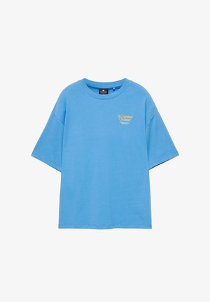 PULL&BEAR, EMBROIDERED GRAPHIC - T-SHIRT - T-shirt imprimé - light blue
