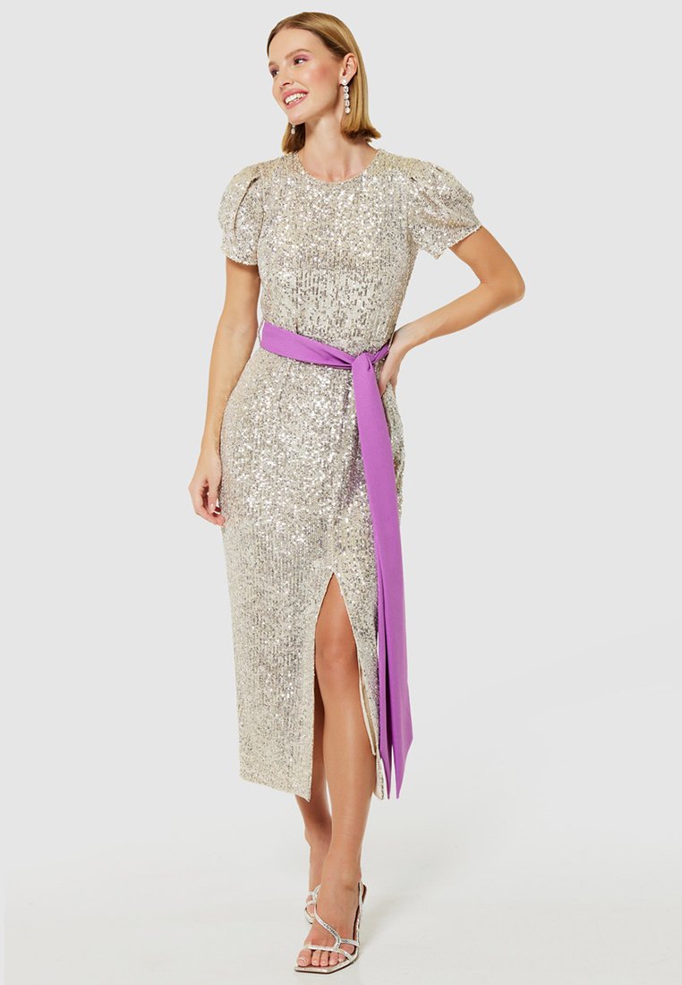 Closet Cocktailjurk zilverkleurig Closet Cocktailjurk zilverkleurig