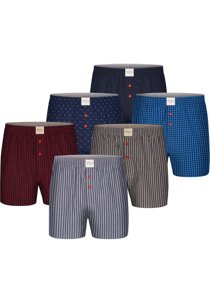 Phil & Co. Berlin 6 PACK  - Široké boxerky - dark red,dark blue
