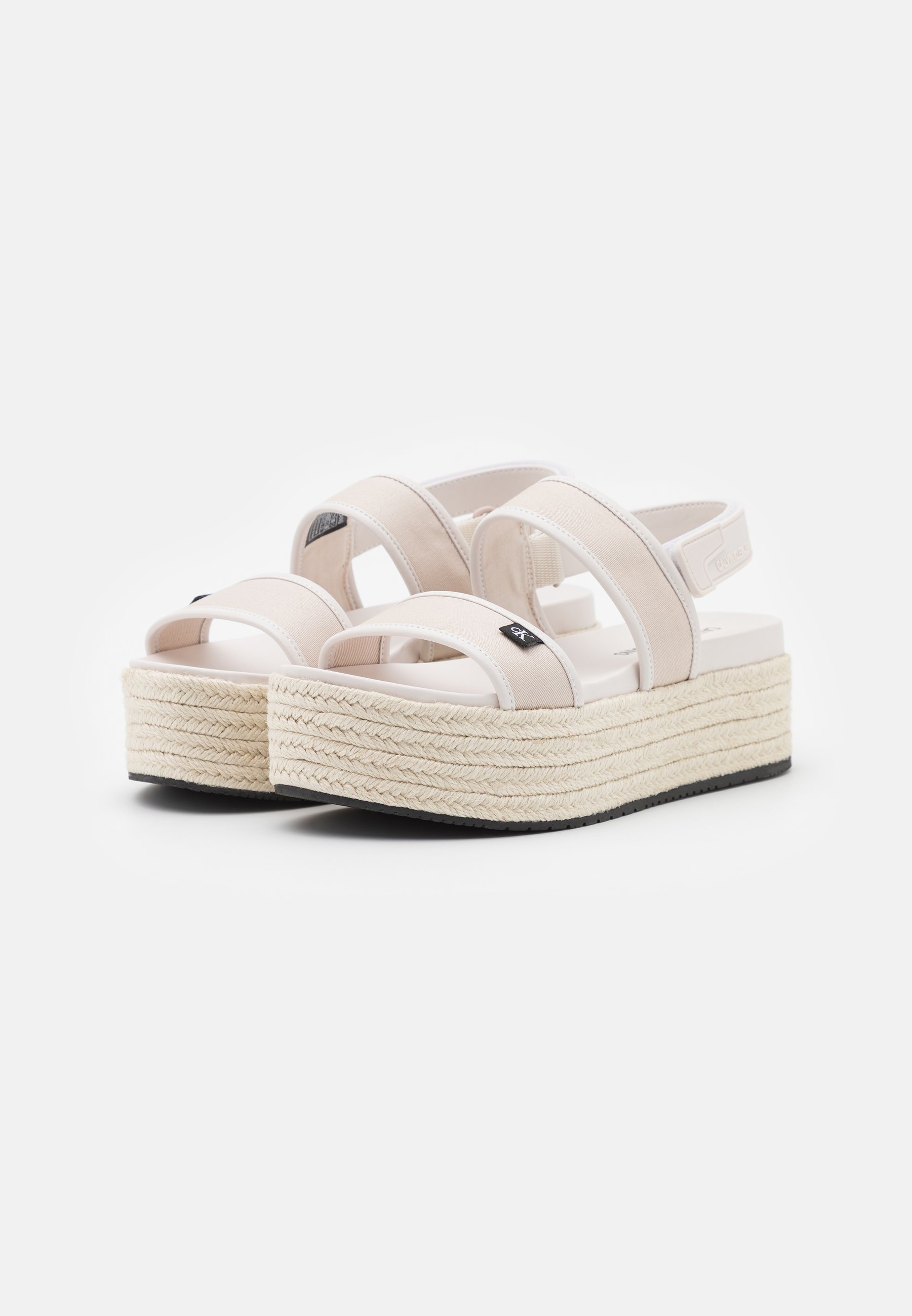 Calvin Klein Jeans PLATFORM SLING - Sandalias con plataforma -  white/sand/crema - Zalando.es