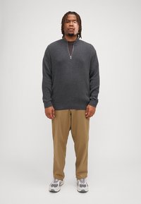 Jack & Jones JPRBLALIAM HALF ZIP  - Strickpullover - dark grey melange