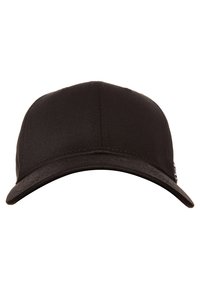 Svart baseballkeps med en slät tygyta, böjd skärm och broderade detaljer. Inga synliga logotyper eller mönster.