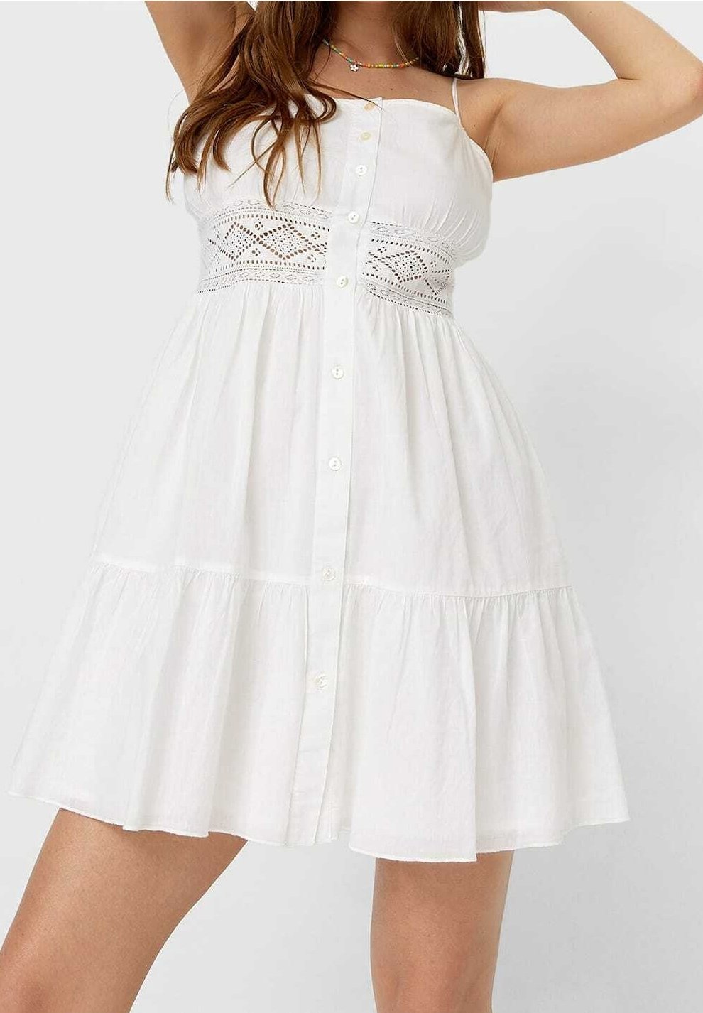 white christmas dresses ESCVDO Huayna Crochet Maxi Dress | Stripe/Orange | Size M main image 1
