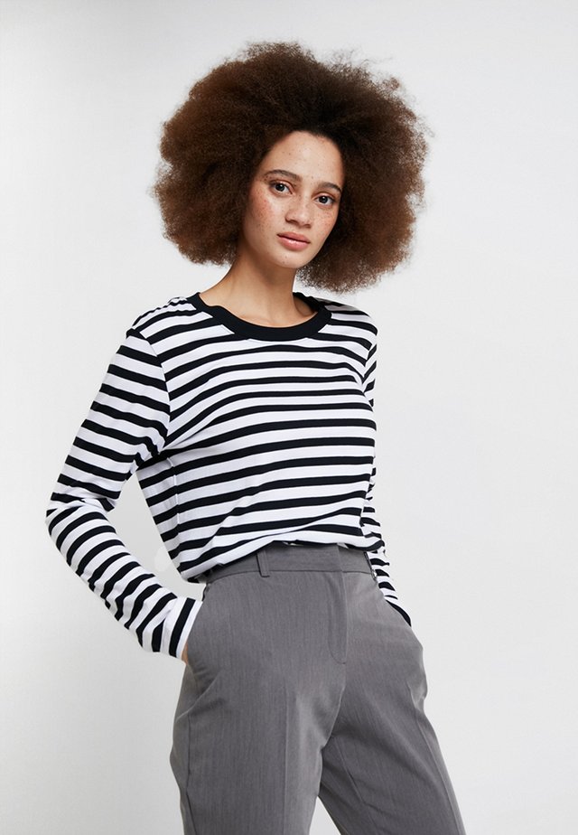 SLFSTANDARD SEASONAL - Pitkähihainen paita - black/bright white