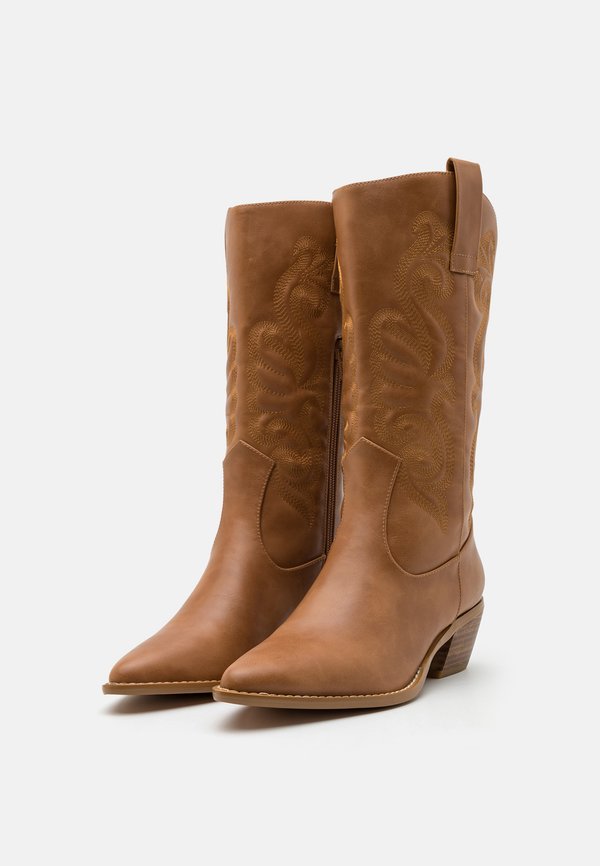 Cowboy/Biker boots - cognac2