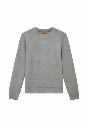 Grijze sweatshirt van katoenmix stof, met een ronde hals, lange mouwen en geribbelde manchetten en zoom voor een aansluitende look.