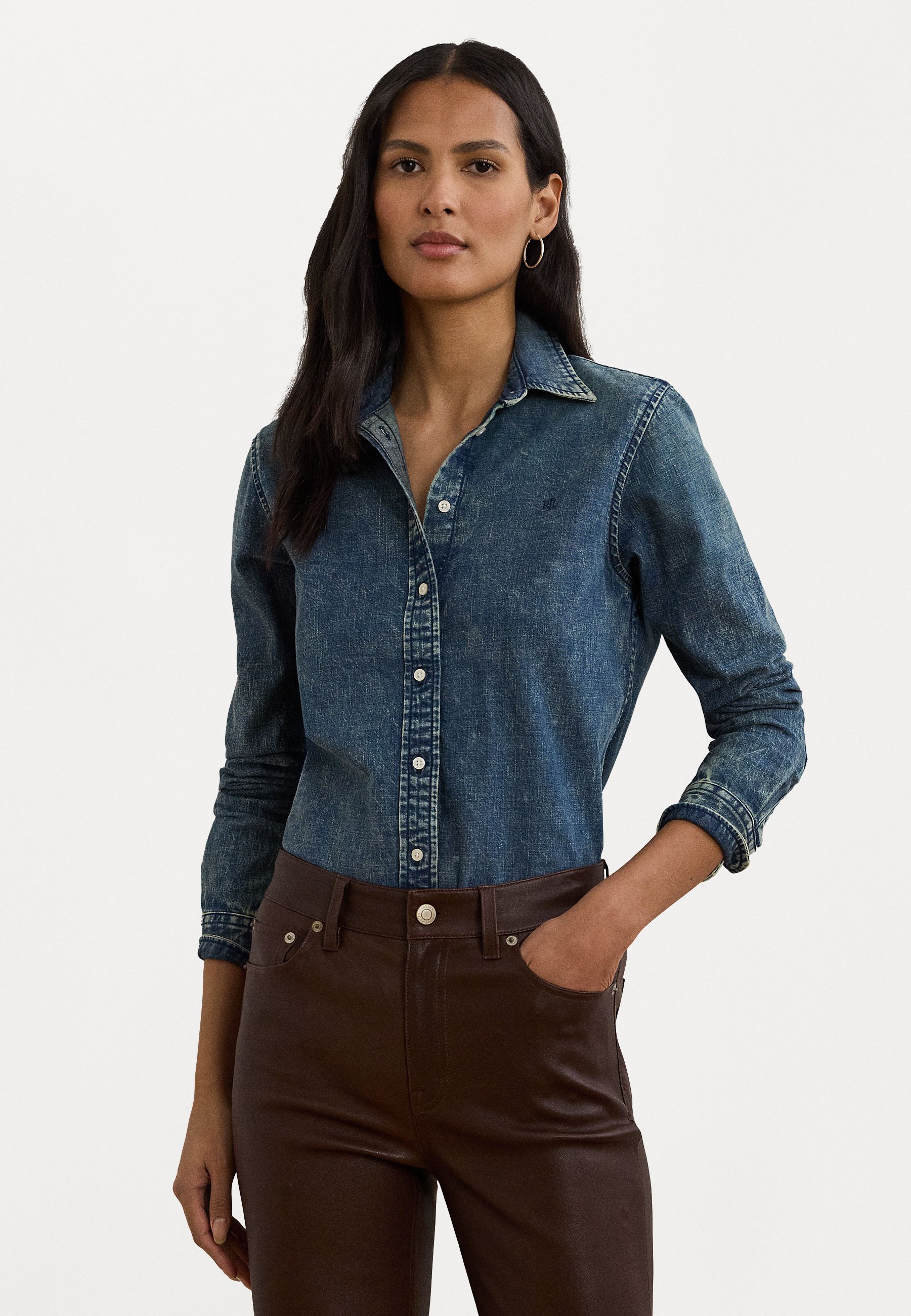 Lauren Ralph Lauren Classic Fit Denim Shirt - Button-down blouse 