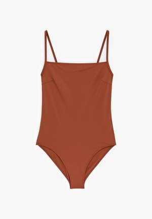 ARKET, ARKET SQUARE-NECK SWIMSUIT - Traje de baño - brown