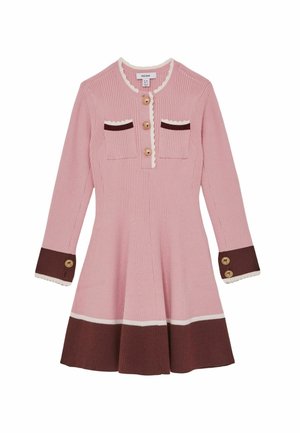 WILLA SCALLOP - Stickad klänning - pink