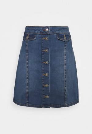 BYKISHA SKIRT - Falda vaquera - mid blue denim