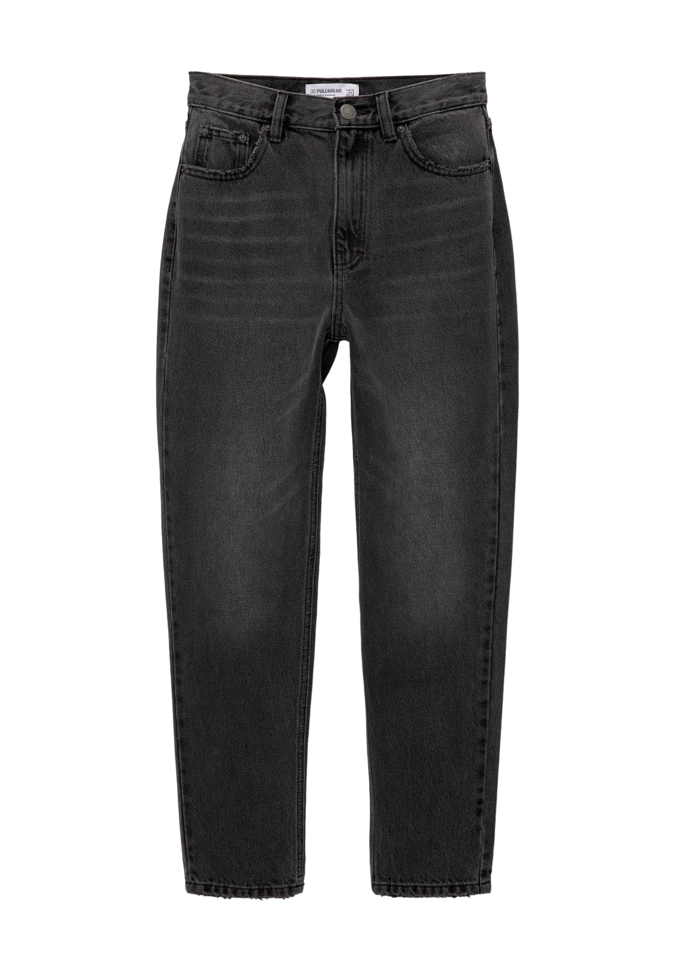 PULL&BEAR - Jeansy damskie mom fit/szary - Zalando.pl