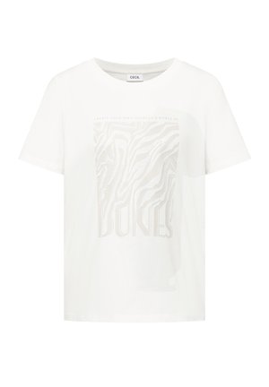 Cecil, T-SHIRT MIT RUNDHALS UND FOLIENPRINT - T-shirts print - vanilla white