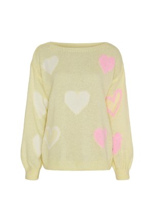 AMARENTE STRIK - Striktrøje - yellow panna pink