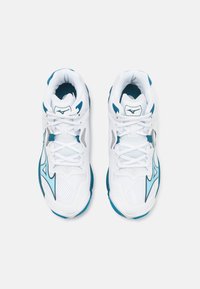 Mizuno WAVE LIGHTNING Z8 - Volleyballsko - white/moroccan blue/silver