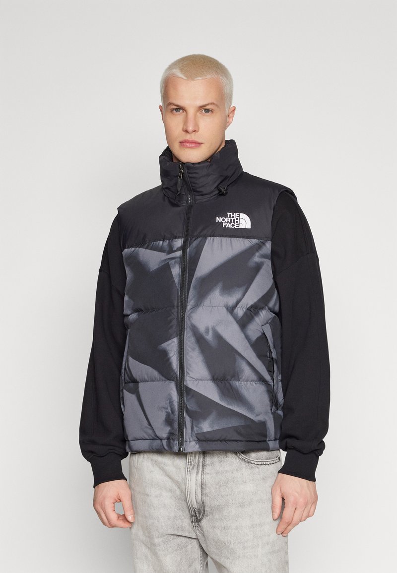 The North Face RETRO NUPTSE VEST - Liemenė - smoked pearl/garment fold print
