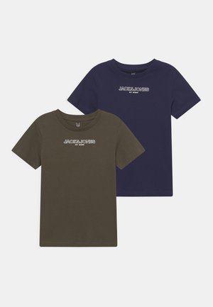 JJBANK TEE CREW NECK 2 PACK - T-shirt print - forest night/navy blazer