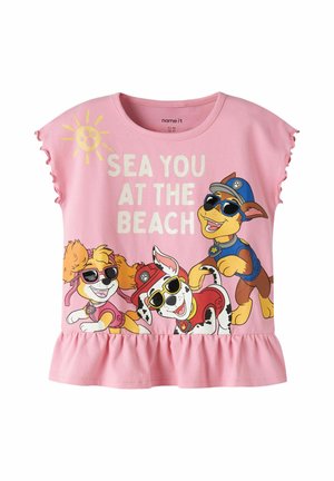 Name it NMFMINA PAW SS NREG TOP CPLG - T-shirt imprimé - pink drink