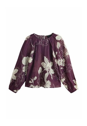 Bluse - purple floral print