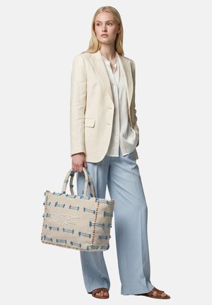 Marc Ellis, MARC ELLIS HANDBAG - Shopping Bag - beige and blue