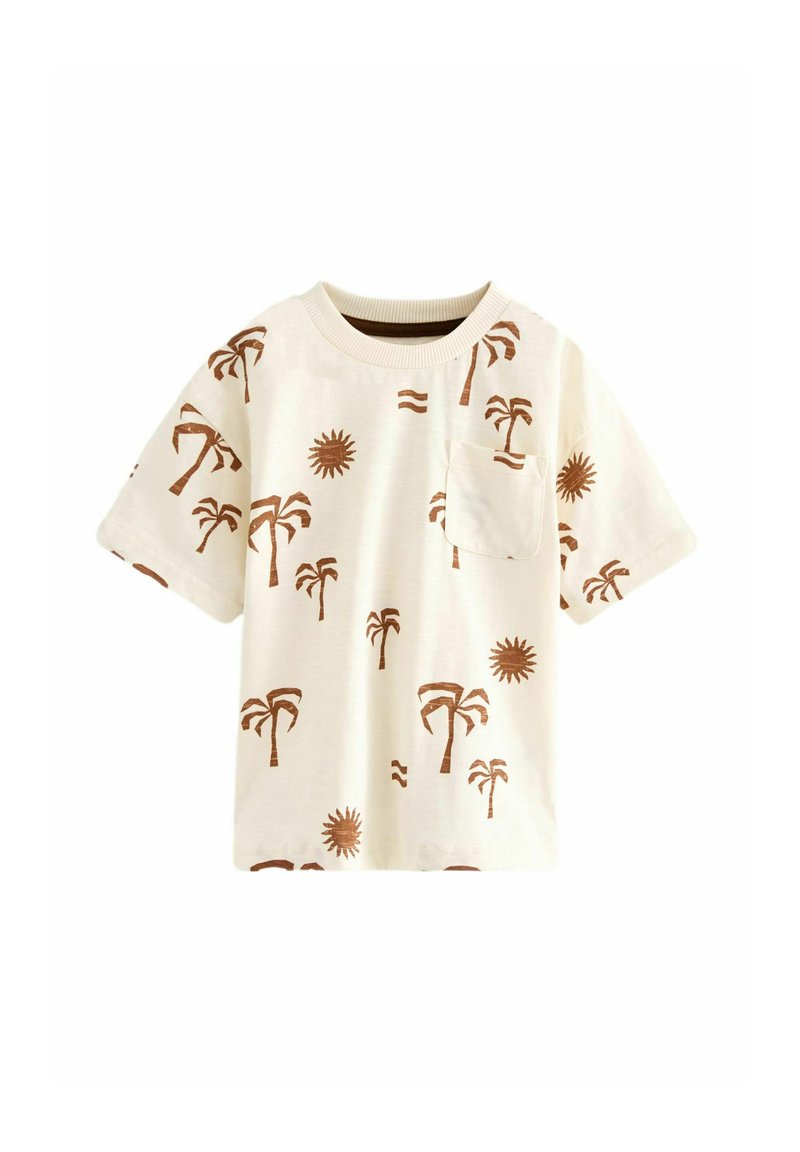 Next ALL OVER SHORT SLEEVE - REGULAR FIT - T-shirts print - ecru white palms